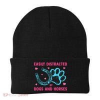 Easily Distracted By Dogs And Horses Animal Lover Beanie thumb 0