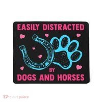 Easily Distracted By Dogs And Horses Animal Lover Mousepad thumb 0