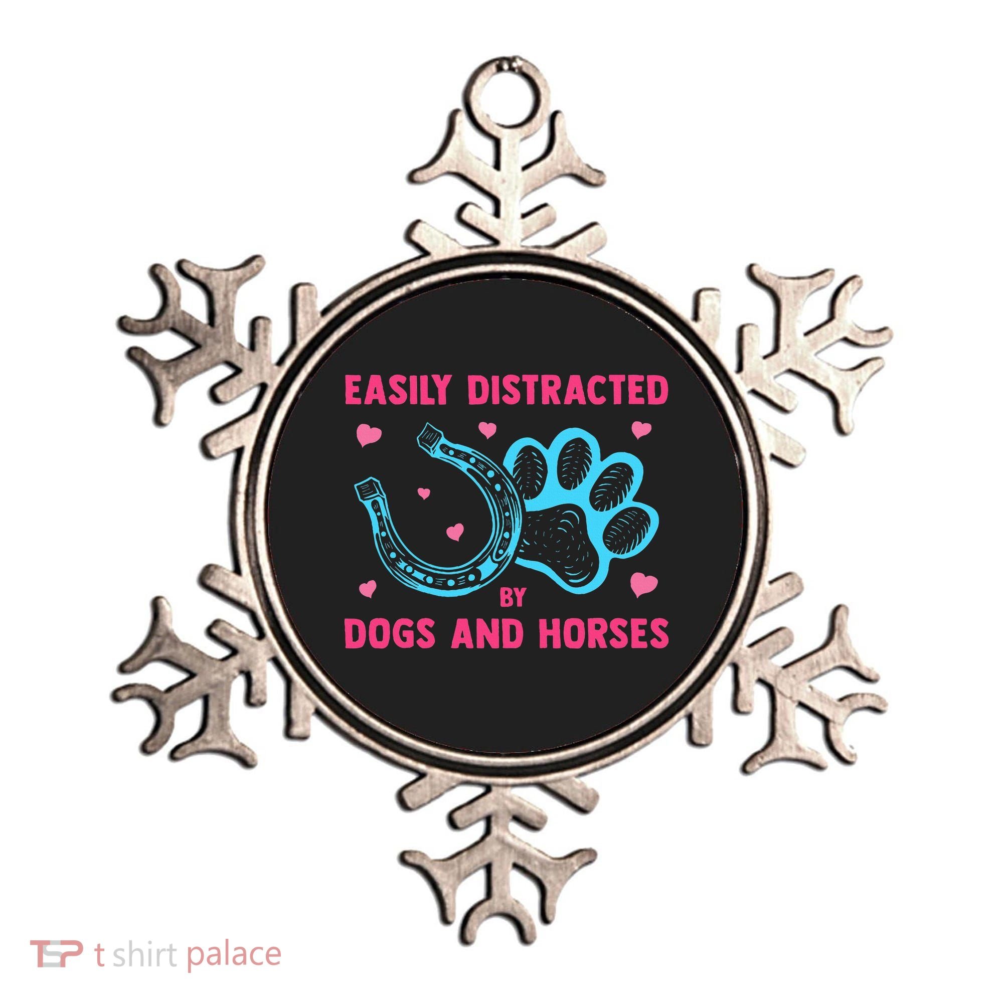 Easily Distracted By Dogs And Horses Animal Lover Ornament