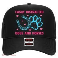 Easily Distracted By Dogs And Horses Animal Lover Hat thumb 0