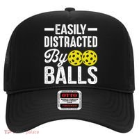 Easly Distracted By Balls Funny Pickleball Saying Hat thumb 0