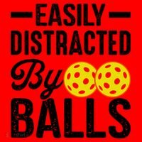 Easly Distracted By Balls Funny Pickleball Saying Santa Hat thumb 1