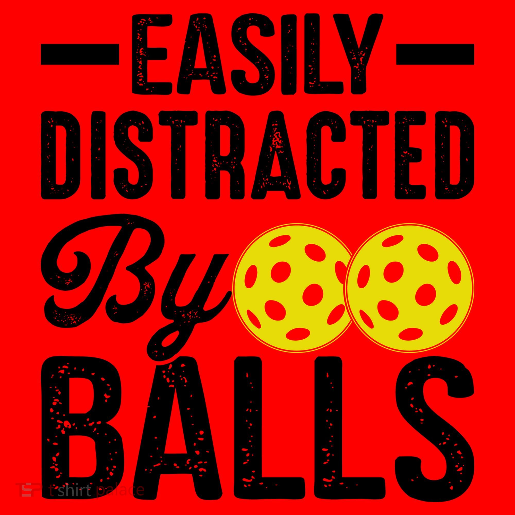 Easly Distracted By Balls Funny Pickleball Saying Santa Hat