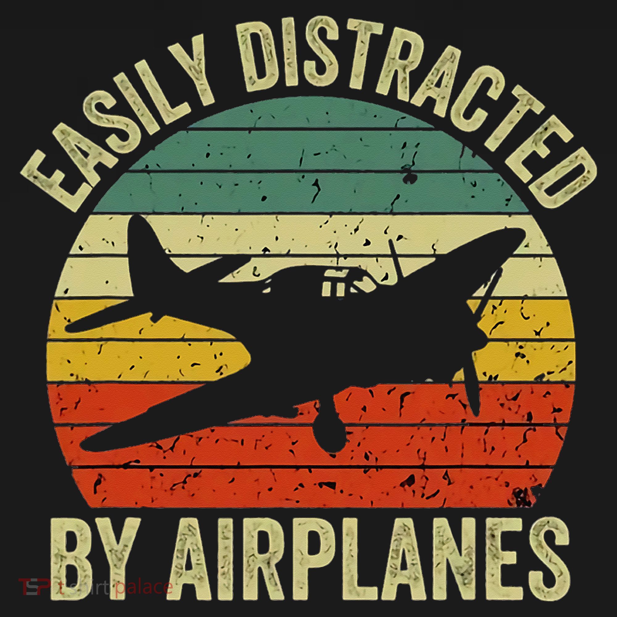 Easily Distracted By Airplanes Lover Pilot Funny Aviation Polo
