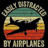 Easily Distracted By Airplanes Lover Pilot Funny Aviation Ornament thumb 1