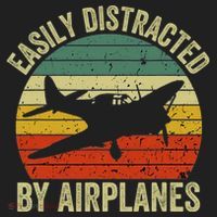 Easily Distracted By Airplanes Lover Pilot Funny Aviation Hat thumb 2