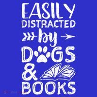 Easily Distracted By Dogs And Books Funny Gift Dog Mom Cool Gift Visor thumb 3