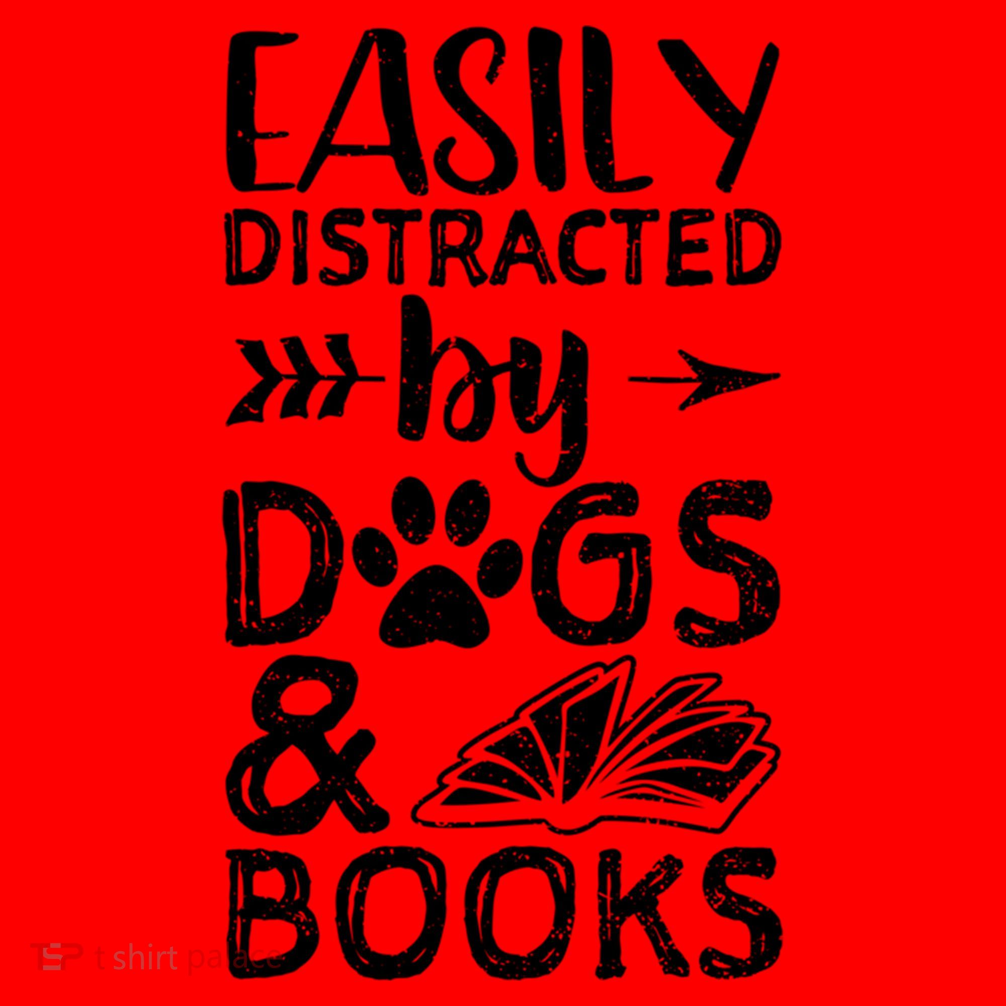 Easily Distracted By Dogs And Books Funny Gift Dog Mom Cool Gift Santa Hat