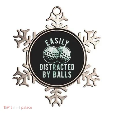 Easily Distracted By Balls Golf Funny Ornament
