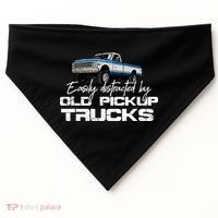 Easily Distracted By Old Pickup Trucks For Retro USA-Made Doggie Bandana thumb 0