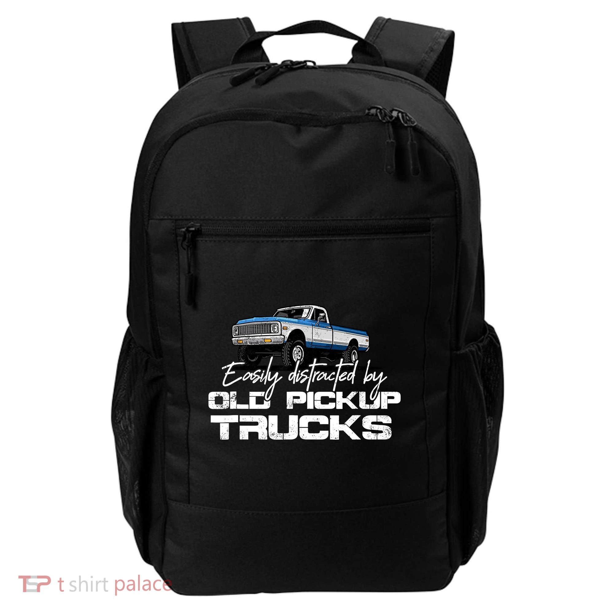 Easily Distracted By Old Pickup Trucks For Retro Backpack
