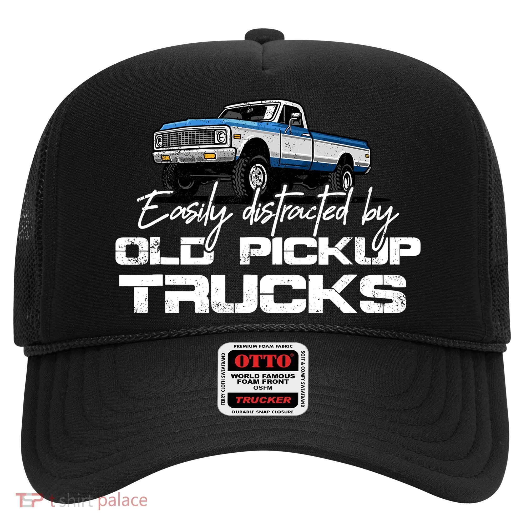 Easily Distracted By Old Pickup Trucks For Retro Hat