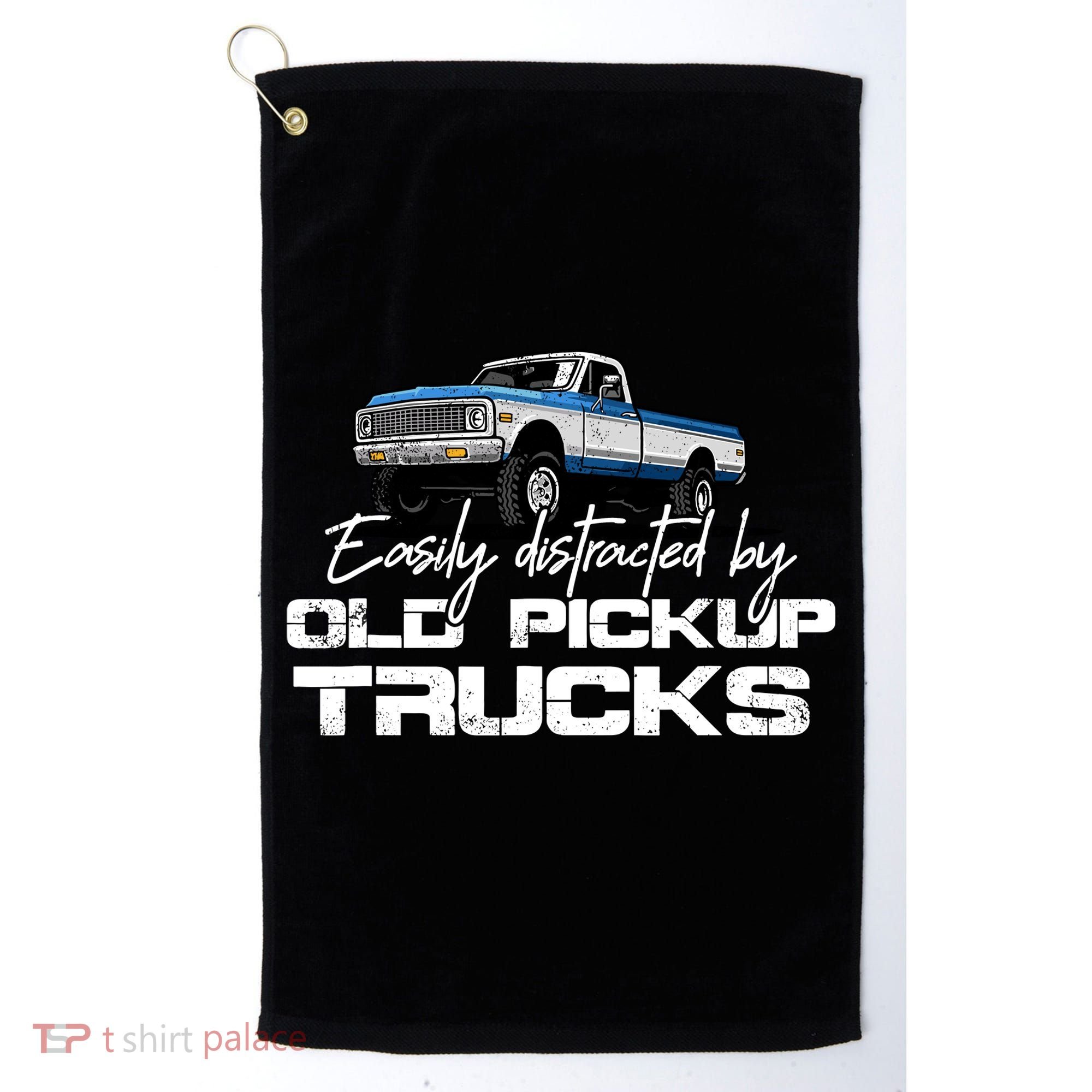 Easily Distracted By Old Pickup Trucks For Retro Golf Towel