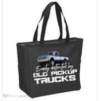 Easily Distracted By Old Pickup Trucks For Retro Tote Bag thumb 2