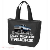 Easily Distracted By Old Pickup Trucks For Retro Tote Bag thumb 3