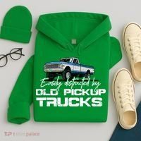 Easily Distracted By Old Pickup Trucks For Retro Hoodie thumb 4
