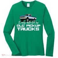 Easily Distracted By Old Pickup Trucks For Retro Women's Long Sleeve Shirt thumb 0