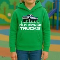 Easily Distracted By Old Pickup Trucks For Retro Kids Hoodie thumb 3