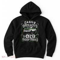 Easily Distracted By Old Pickup Trucks Hoodie thumb 0