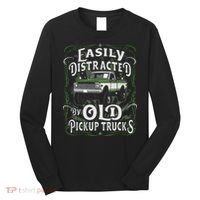 Easily Distracted By Old Pickup Trucks Long Sleeve Shirt thumb 0
