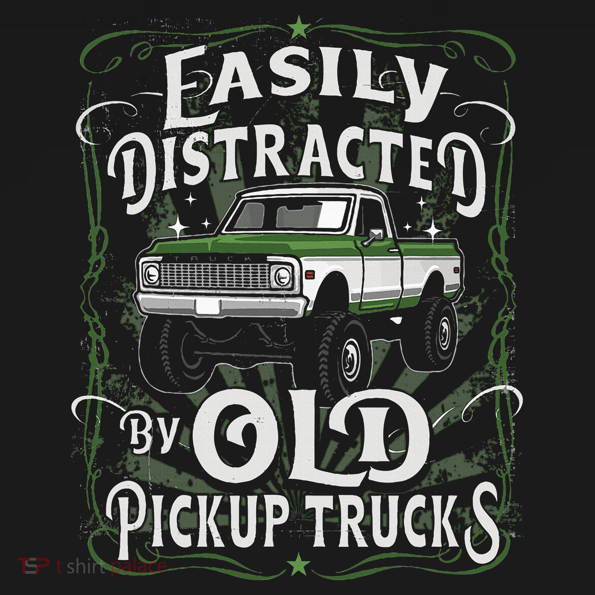 Easily Distracted By Old Pickup Trucks Button