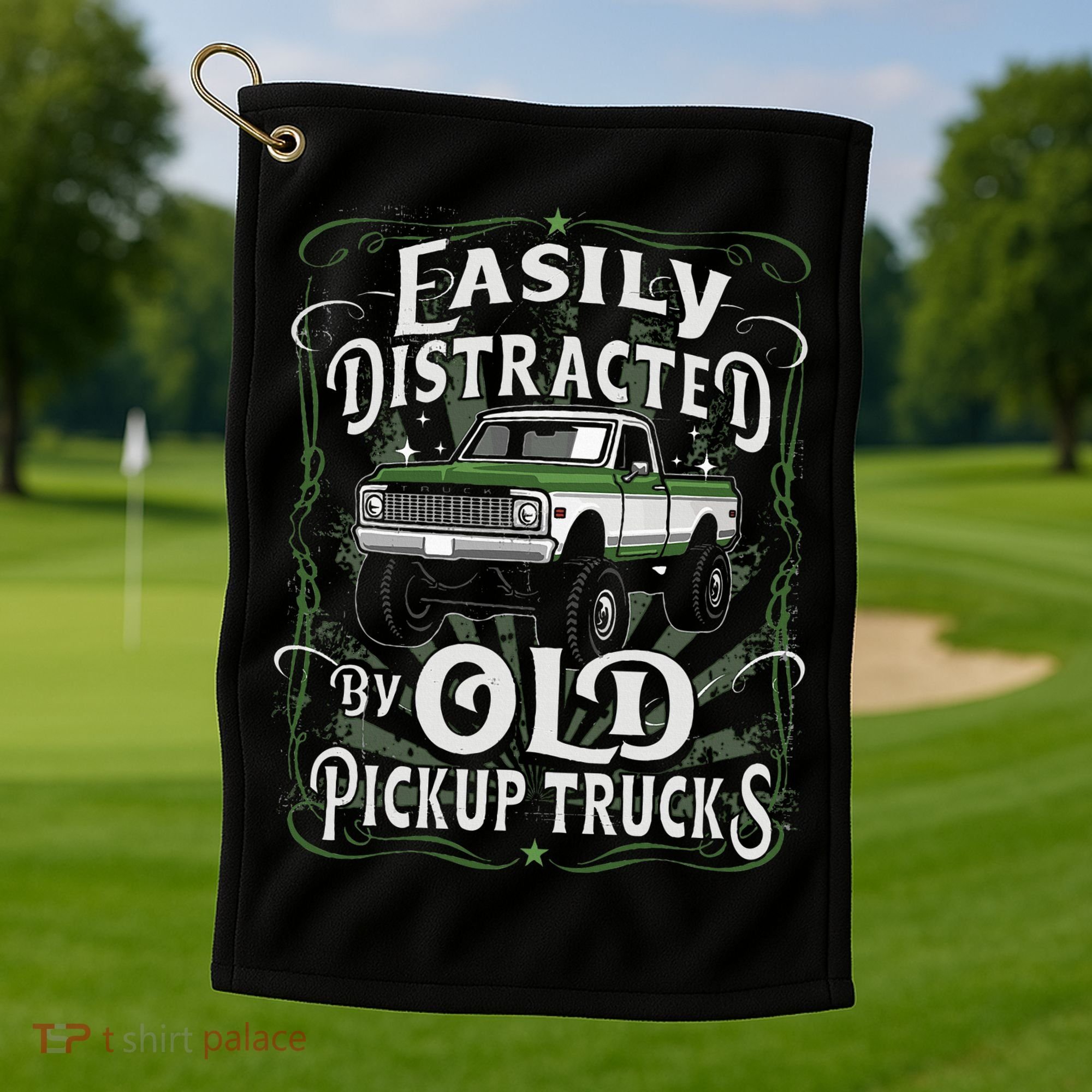 Easily Distracted By Old Pickup Trucks Golf Towel