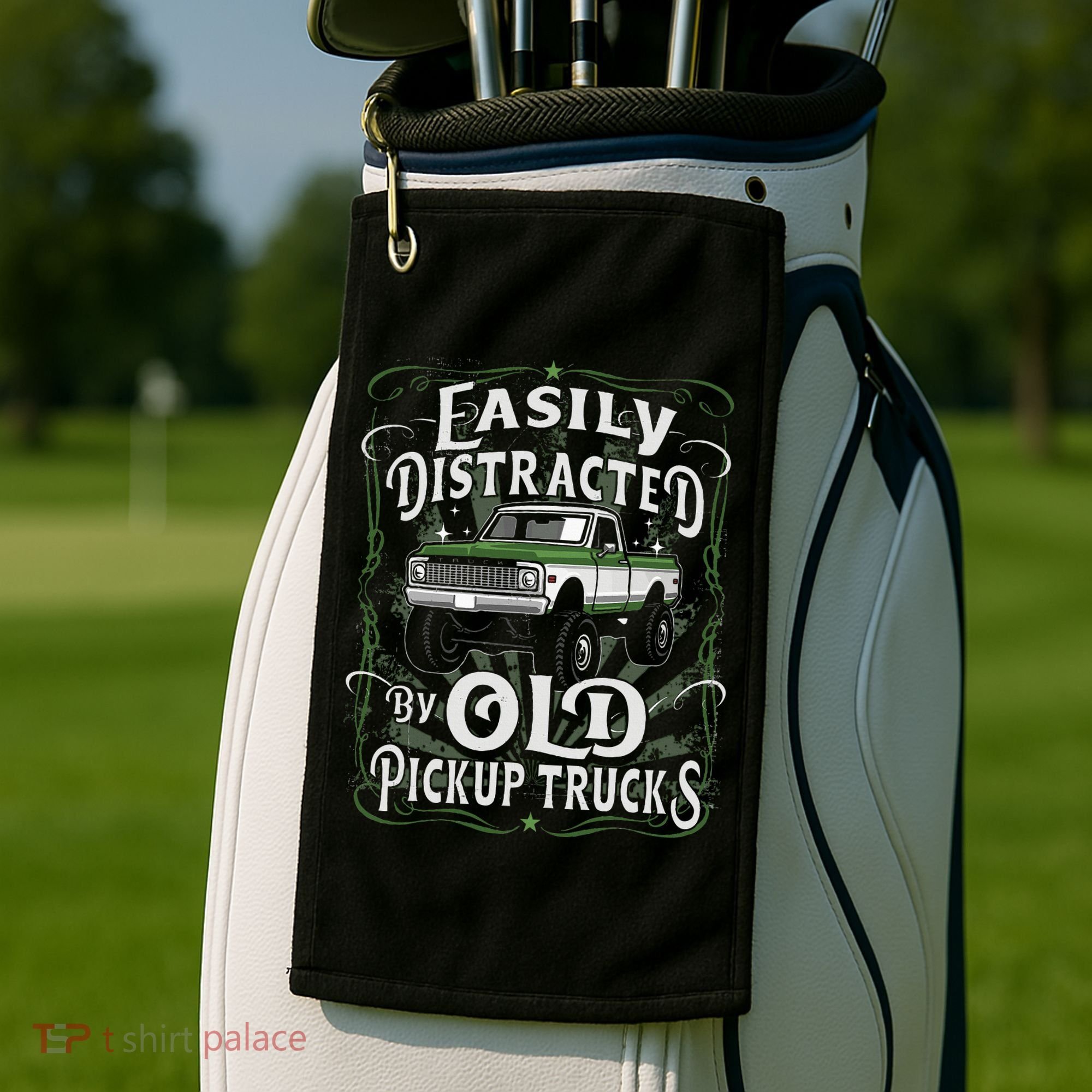 Easily Distracted By Old Pickup Trucks Golf Towel