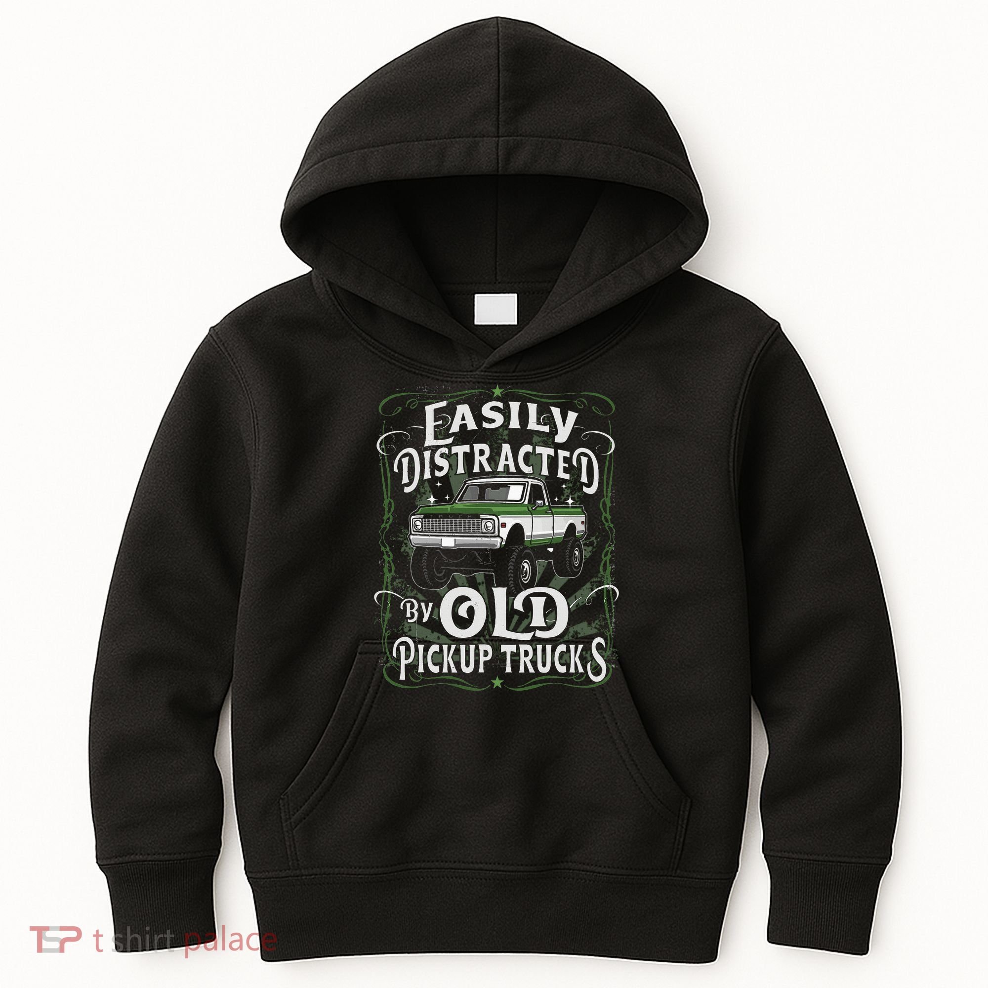 Easily Distracted By Old Pickup Trucks Kids Hoodie