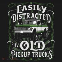 Easily Distracted By Old Pickup Trucks Kids Long Sleeve Shirt thumb 2