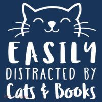 Easily Distracted By Cats And Books Cat & Book Lover Doggie Tank thumb 4