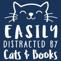 Easily Distracted By Cats And Books Cat & Book Lover Beanie thumb 2