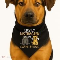 Easily Distracted By Sloths Dogs Animal Lover Women USA-Made Doggie Bandana thumb 1