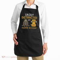 Easily Distracted By Sloths Dogs Animal Lover Women Apron thumb 2