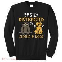 Easily Distracted By Sloths Dogs Animal Lover Women Sweatshirt thumb 0