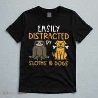 Easily Distracted By Sloths Dogs Animal Lover Women T-Shirt thumb 5