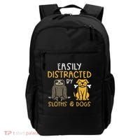 Easily Distracted By Sloths Dogs Animal Lover Women Backpack thumb 0