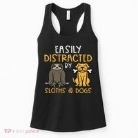 Easily Distracted By Sloths Dogs Animal Lover Women Women's Tank Top thumb 0