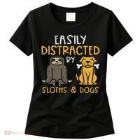 Easily Distracted By Sloths Dogs Animal Lover Women Women's T-Shirt thumb 0