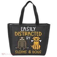 Easily Distracted By Sloths Dogs Animal Lover Women Tote Bag thumb 0