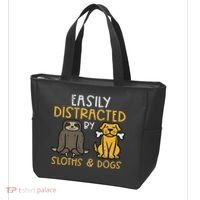 Easily Distracted By Sloths Dogs Animal Lover Women Tote Bag thumb 3