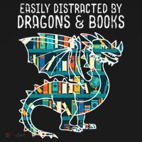 Easily Distracted By Dragons Books Funny Reading Bookworm Apron thumb 3
