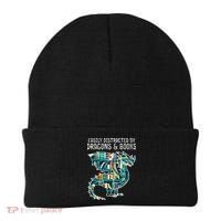 Easily Distracted By Dragons Books Funny Reading Bookworm Beanie thumb 0