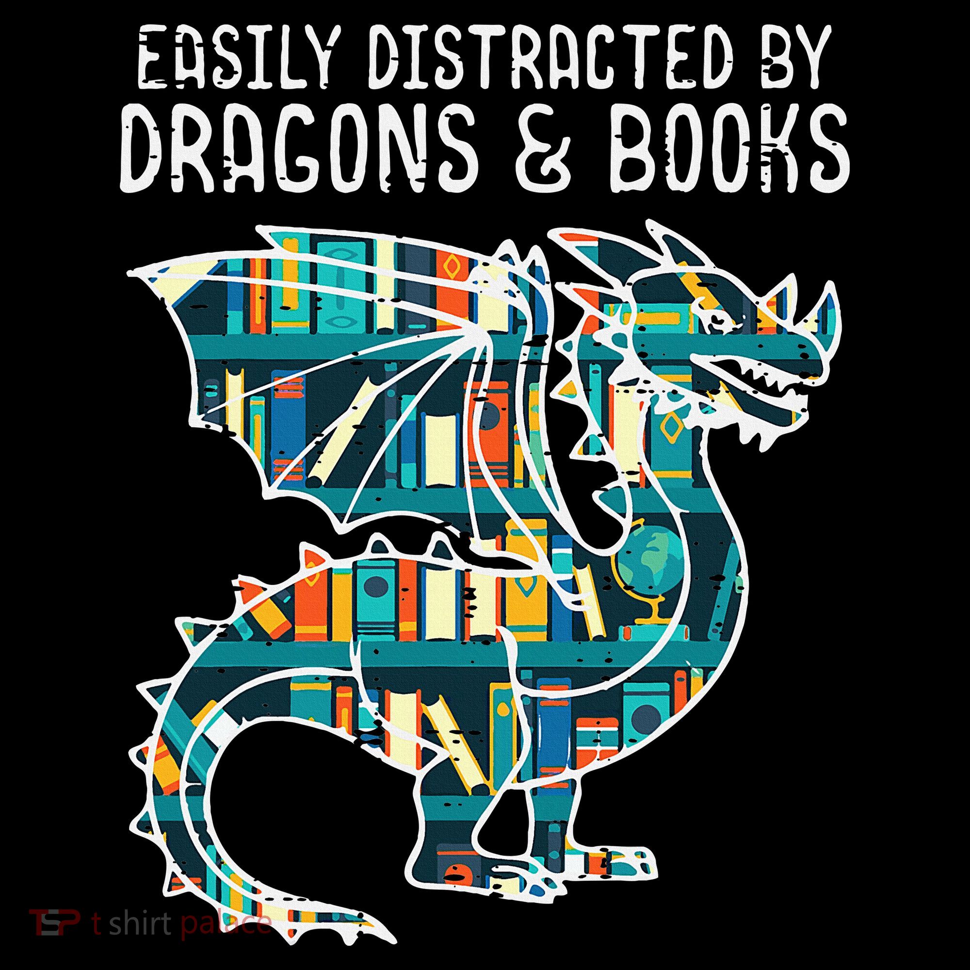 Easily Distracted By Dragons Books Funny Reading Bookworm Women's Hoodie