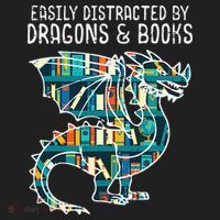 Easily Distracted By Dragons Books Funny Reading Bookworm Tumbler thumb 3