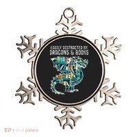 Easily Distracted By Dragons Books Funny Reading Bookworm Ornament thumb 0