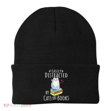 Easily Distracted By Cats And Books Beanie