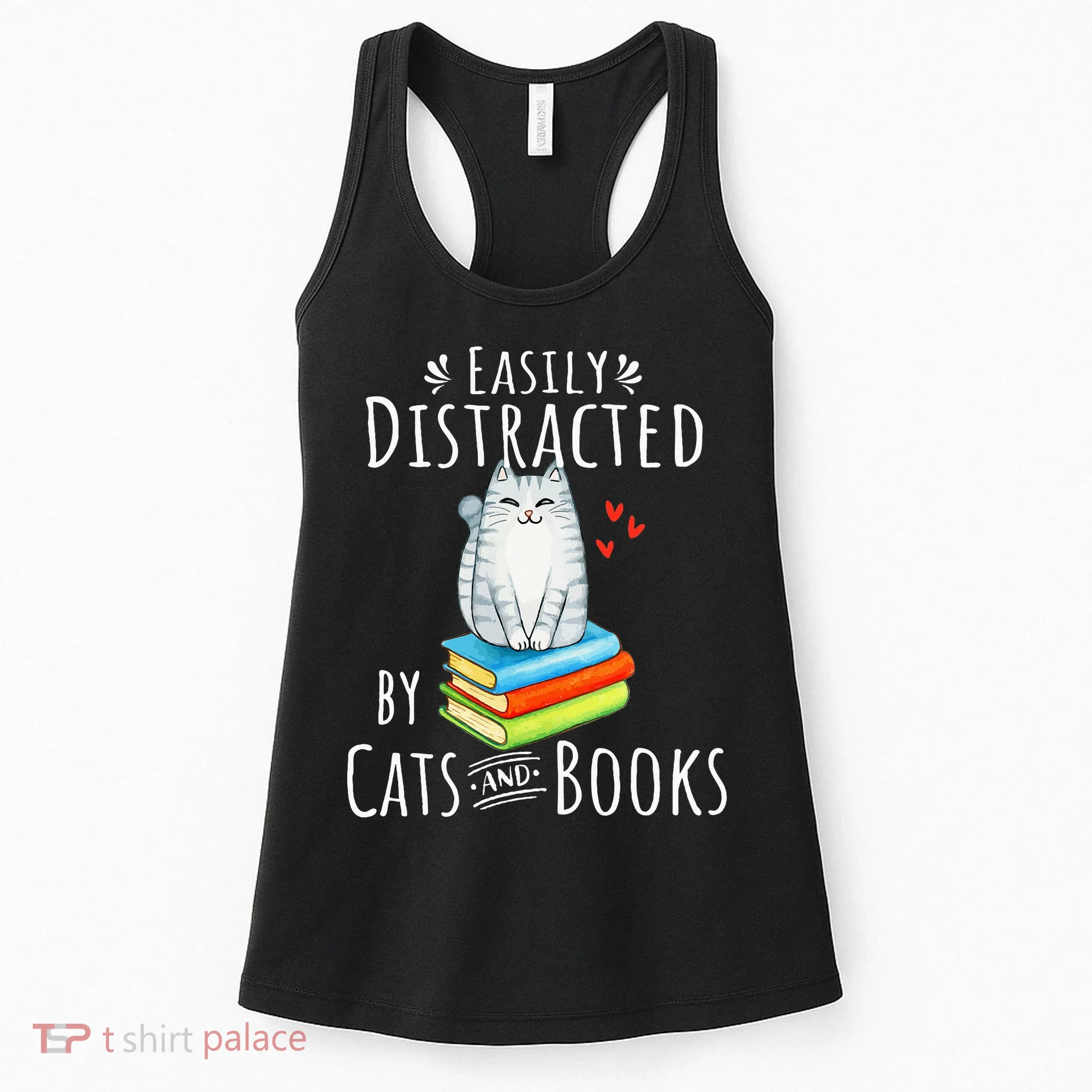 Easily Distracted By Cats And Books Women's Tank Top