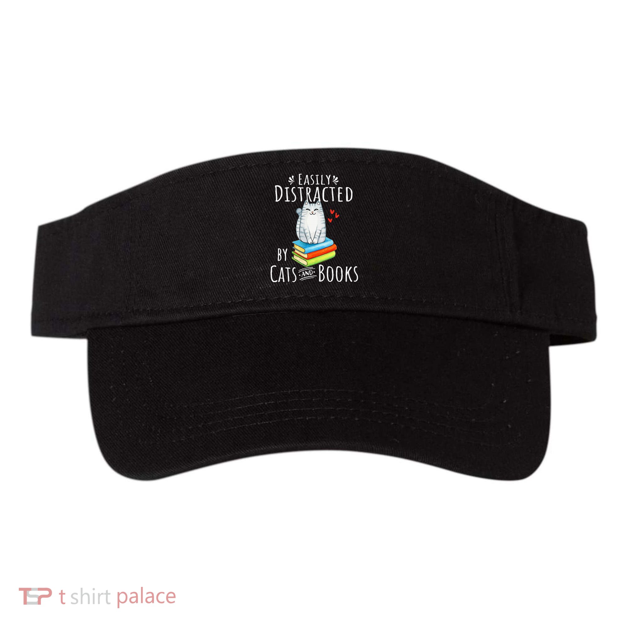 Easily Distracted By Cats And Books Visor