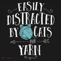 Easily Distracted By Cats And Yarn Knitting Yarn Crochet  Coaster thumb 2