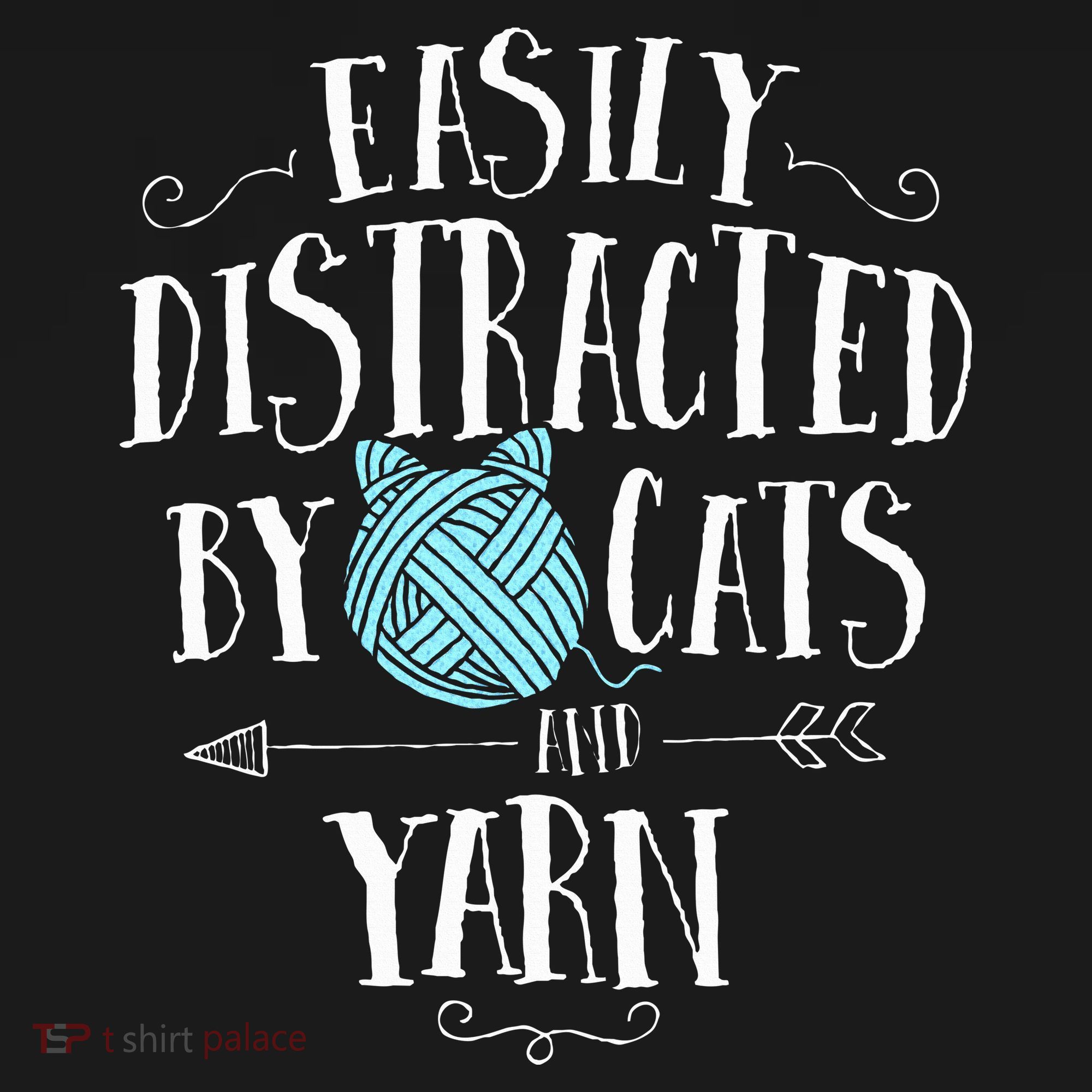 Easily Distracted By Cats And Yarn Knitting Yarn Crochet  Coaster